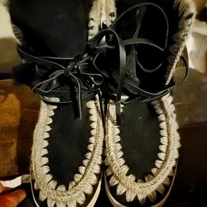 MOU lace.up sneaker moccasins ladies 9 sherpa